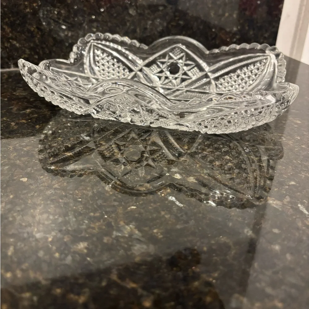 Vintage Cut Glass Candy Dish